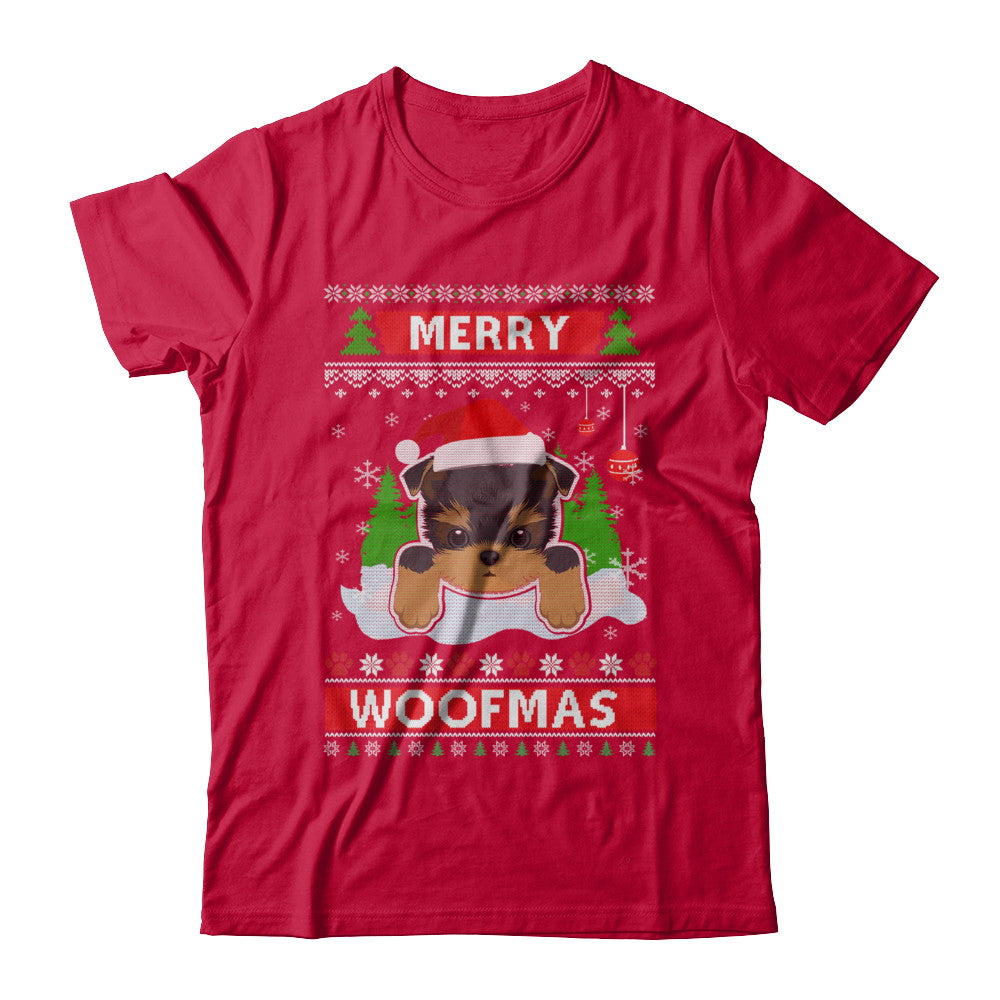 Yorkie Merry Woofmas Ugly Christmas Sweater T-Shirt & Sweatshirt | Teecentury.com
