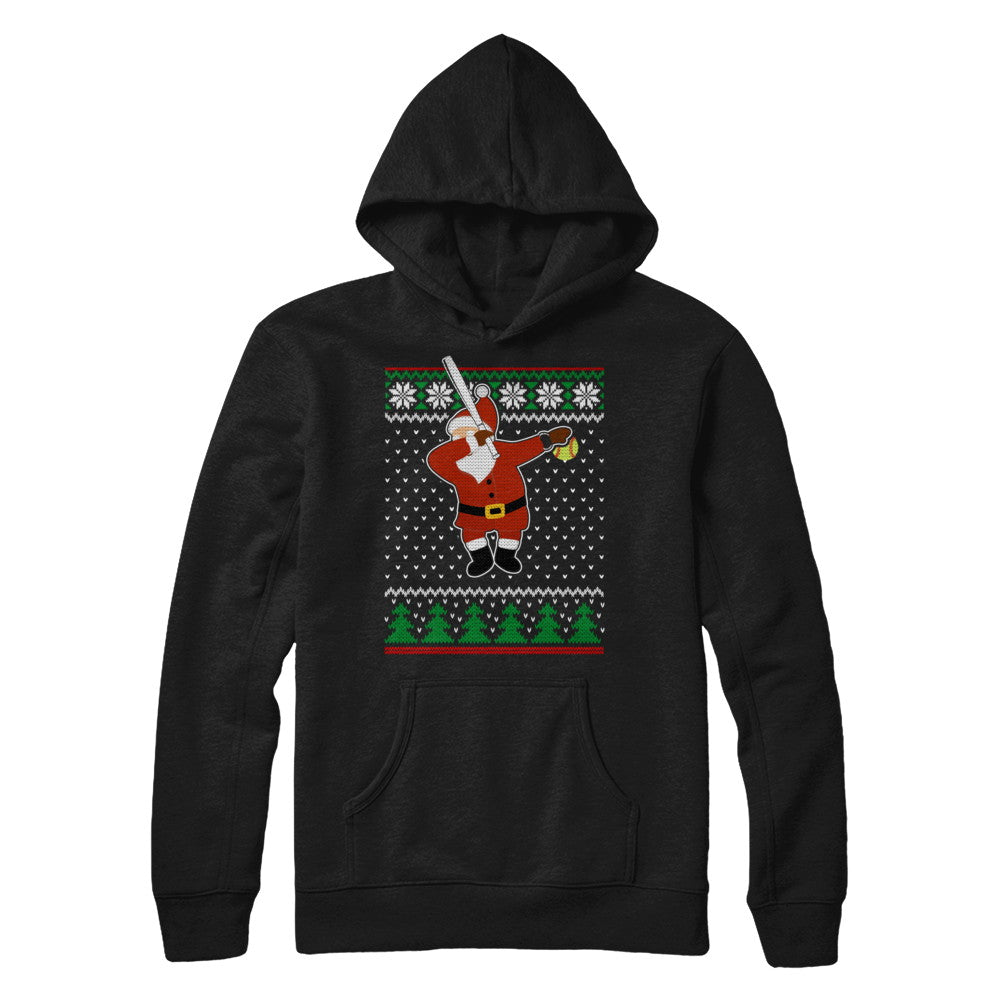 Dabbing Santa Softball Ugly Sweater Christmas T-Shirt & Sweatshirt | Teecentury.com