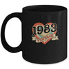 39th Birthday Gifts Classic Retro Heart Vintage 1983 Mug Coffee Mug | Teecentury.com