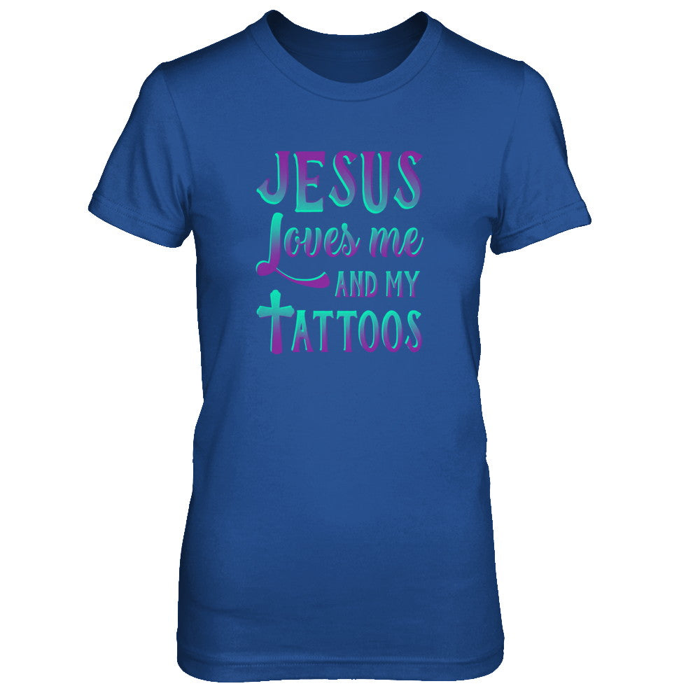 Jesus Just Love Me And My Tattoos Christian T-Shirt & Tank Top | Teecentury.com