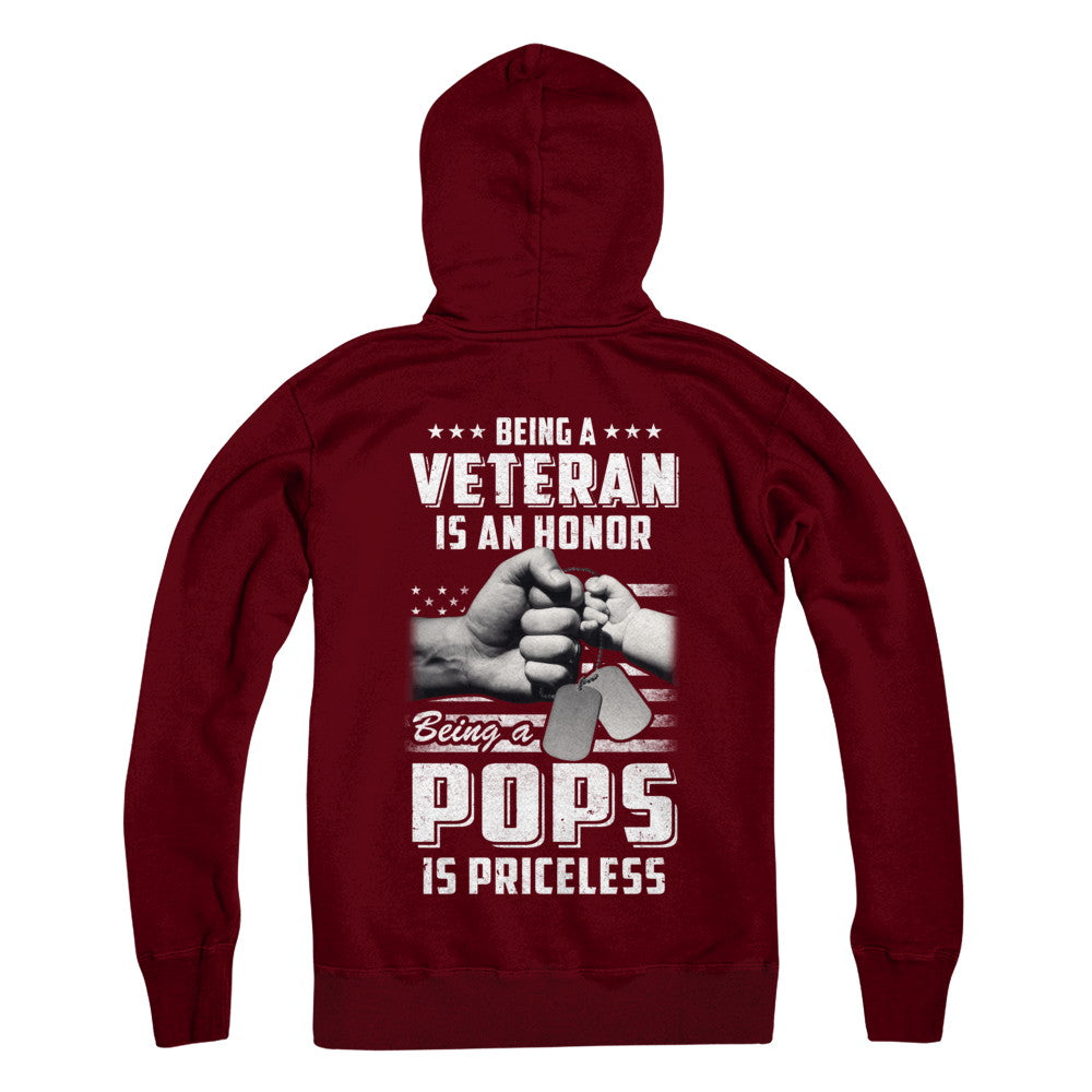 Being A Veteran Is An Honor Being A Pops Is Priceless T-Shirt & Hoodie | Teecentury.com