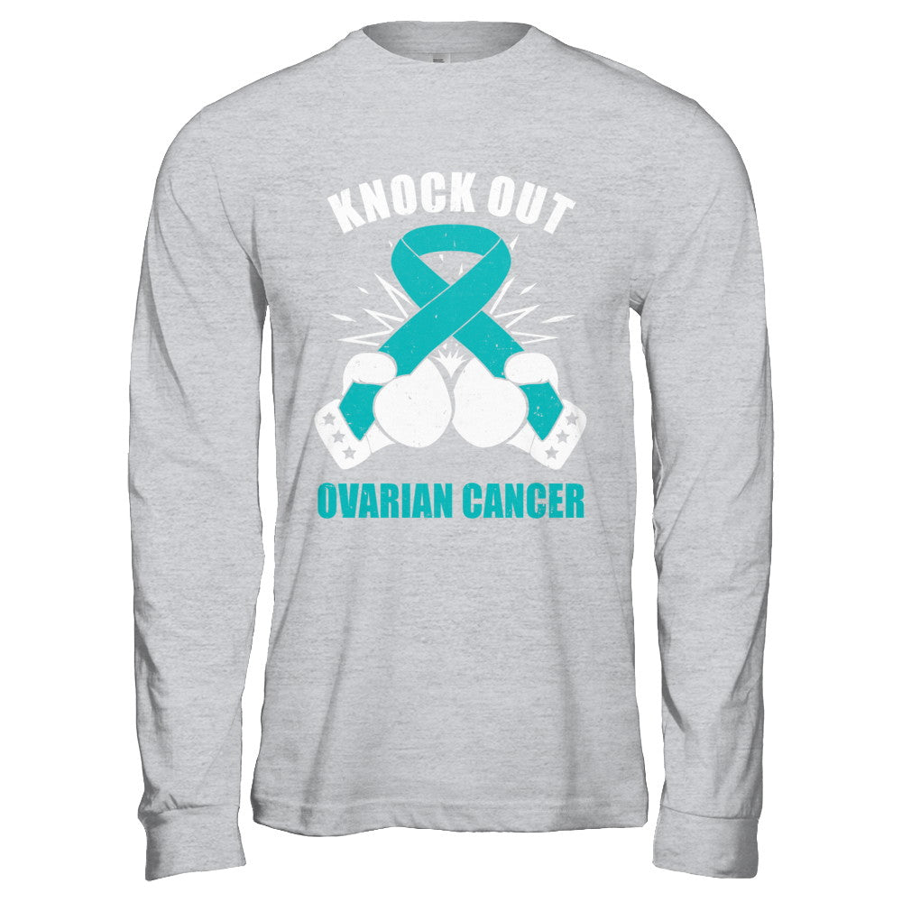 Boxing knock out Ovarian Cancer Awareness Support T-Shirt & Hoodie | Teecentury.com