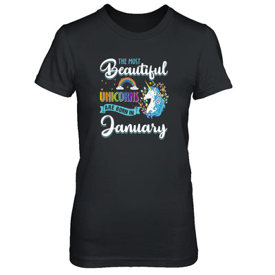 The Most Beautiful Unicorns Are Born In January Birthday T-Shirt & Tank Top | Teecentury.com