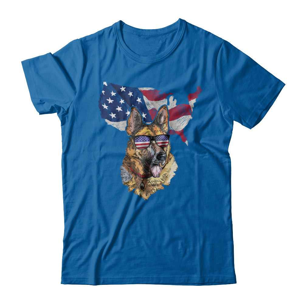 Funny Patriot German Shepherd Dog 4Th Of July American Flag T-Shirt & Hoodie | Teecentury.com