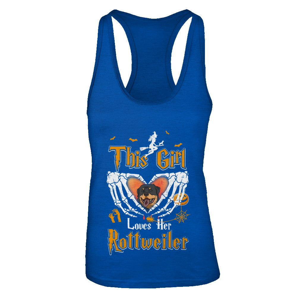 This Girl Love Her Dog Rottweiler Halloween T-Shirt & Tank Top | Teecentury.com