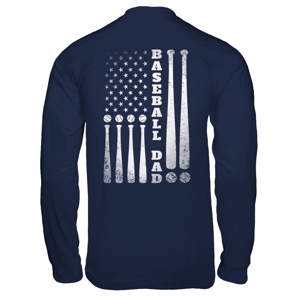 American Flag Vintage Baseball Dad Father's Day T-Shirt & Hoodie | Teecentury.com
