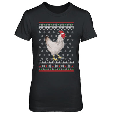 Pajamas Chicken With Santa Hat Ugly Christmas Sweater T-Shirt & Sweatshirt | Teecentury.com