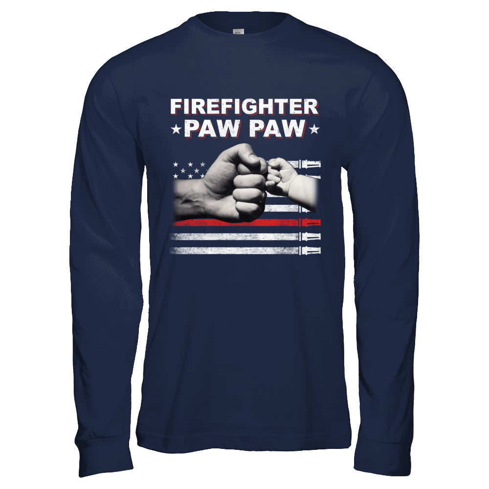 Firefighter Fireman Paw Paw American Flag Fathers Day T-Shirt & Hoodie | Teecentury.com