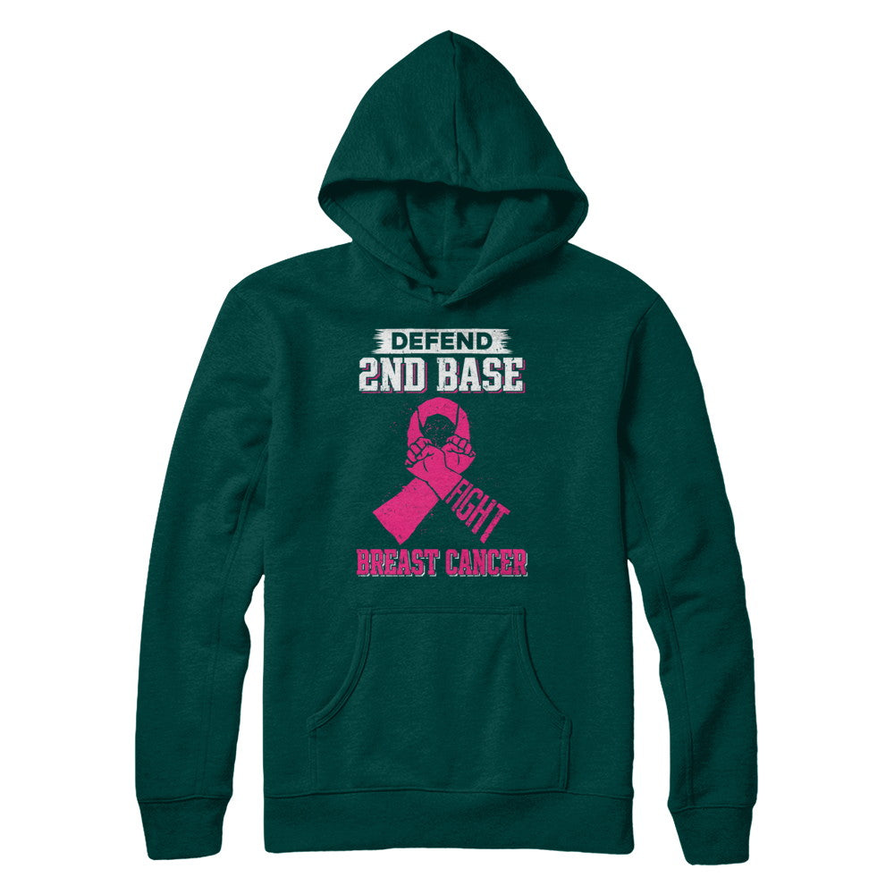 Defend 2nd Base Fight Breast Cancer Awareness T-Shirt & Hoodie | Teecentury.com