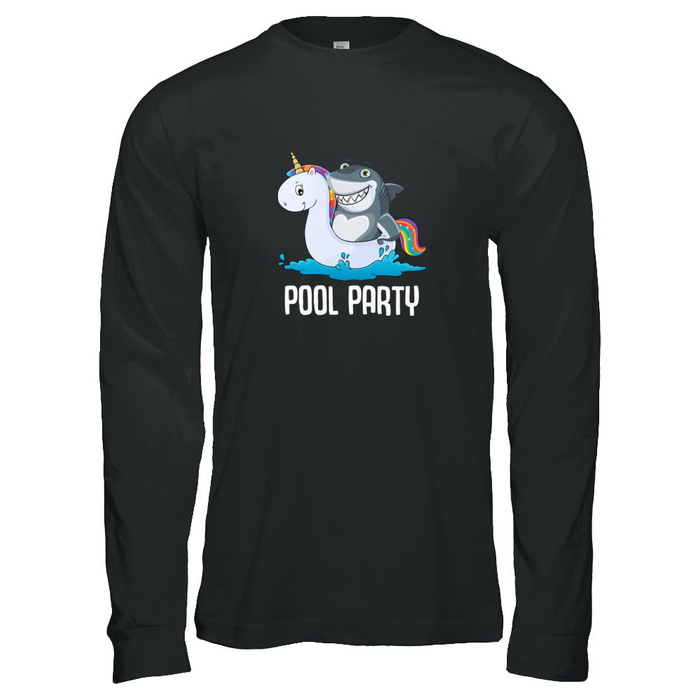 Pool Party Unicorn Float Funny Shark T-Shirt & Tank Top | Teecentury.com