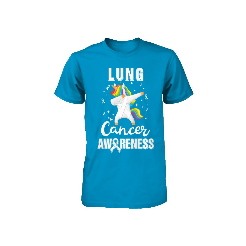 Inspirational Lung Cancer Awareness Unicorn Support Youth Youth Shirt | Teecentury.com