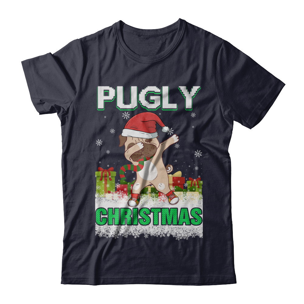 Dabbing Pug Claus Pugly Christmas Ugly Sweater Christmas T-Shirt & Sweatshirt | Teecentury.com