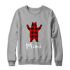 Red Mimi Bear Buffalo Plaid Family Christmas Pajamas T-Shirt & Sweatshirt | Teecentury.com