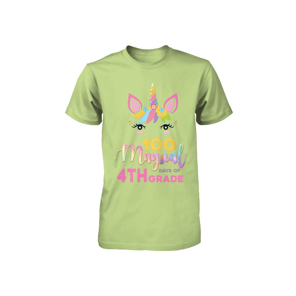 100 Magical Days Of 4Th Grade School Unicorn Girl Gift Youth Youth Shirt | Teecentury.com