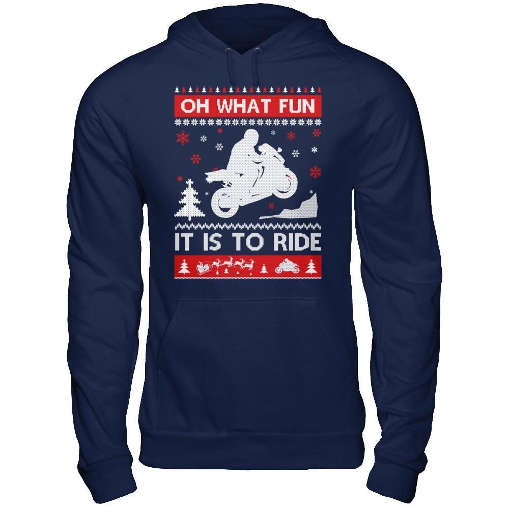 Motorbike Sweater Christmas Oh What Fun It Is To Ride T-Shirt & Hoodie | Teecentury.com