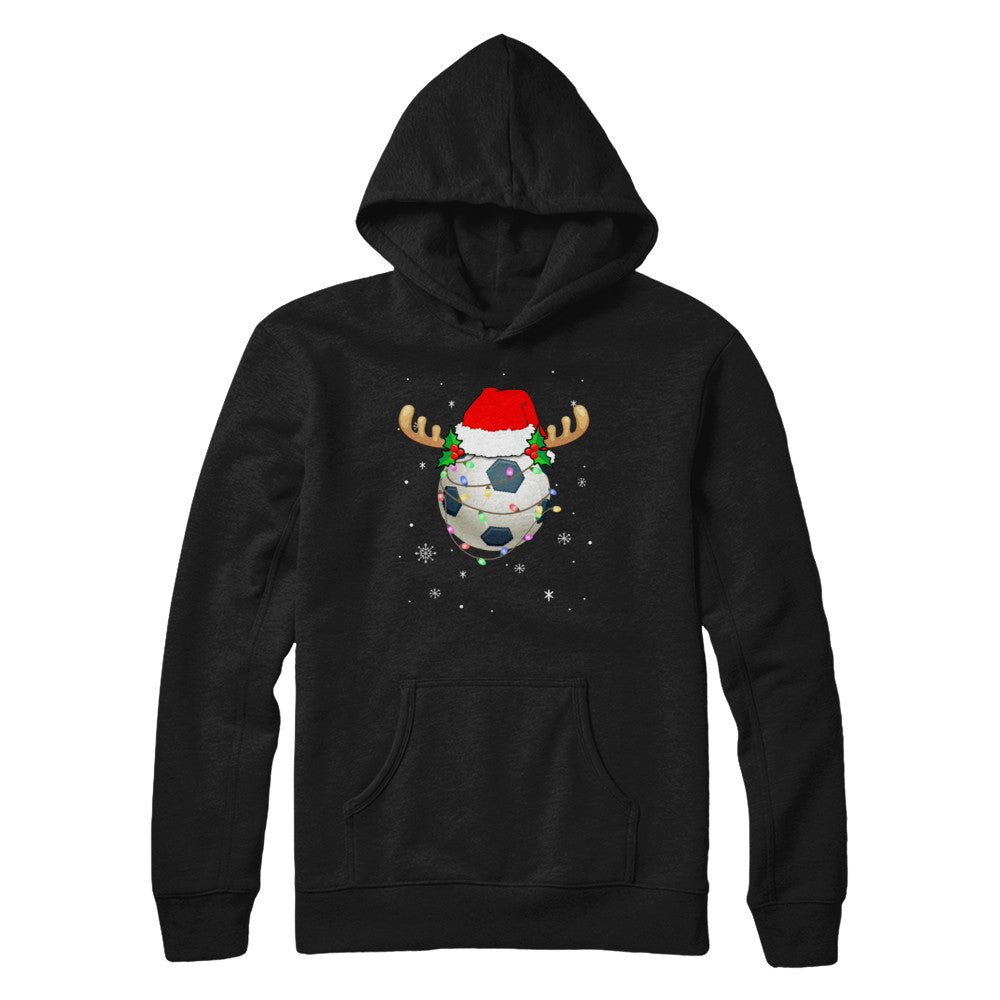 Santa Hat Soccer Reindeer Christmas Gifts T-Shirt & Sweatshirt | Teecentury.com