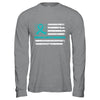 Teal Ribbon Ovarian Cancer Awareness US Flag T-Shirt & Hoodie | Teecentury.com