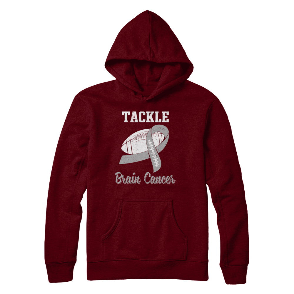 Football Survivor Tackle Gray Brain Cancer Awareness T-Shirt & Hoodie | Teecentury.com