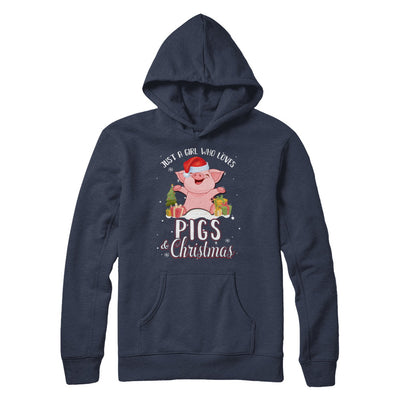 Just A Girl Who Loves Pigs And Christmas T-Shirt & Sweatshirt | Teecentury.com