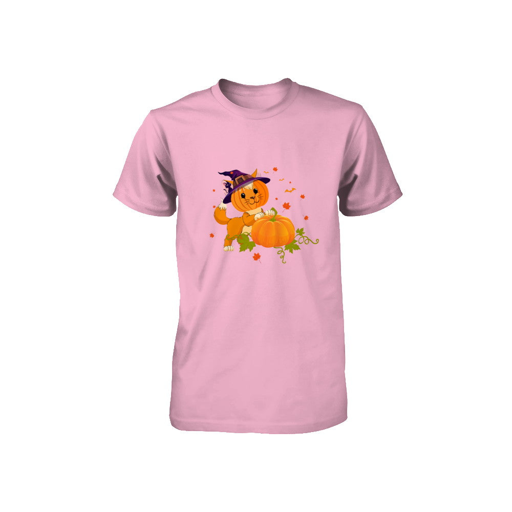 Funny Halloween Cat Pumpkin Costume Youth Youth Shirt | Teecentury.com