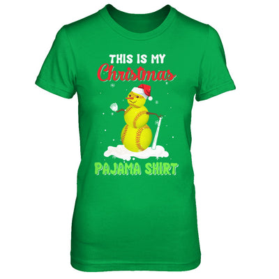 This Is My Christmas Pajama Xmas Snowman Softball T-Shirt & Sweatshirt | Teecentury.com