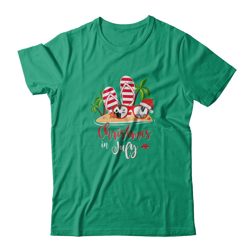 Flip Flop Sunglasses Christmas In July Summer Vacation Beach T-Shirt & Tank Top | Teecentury.com