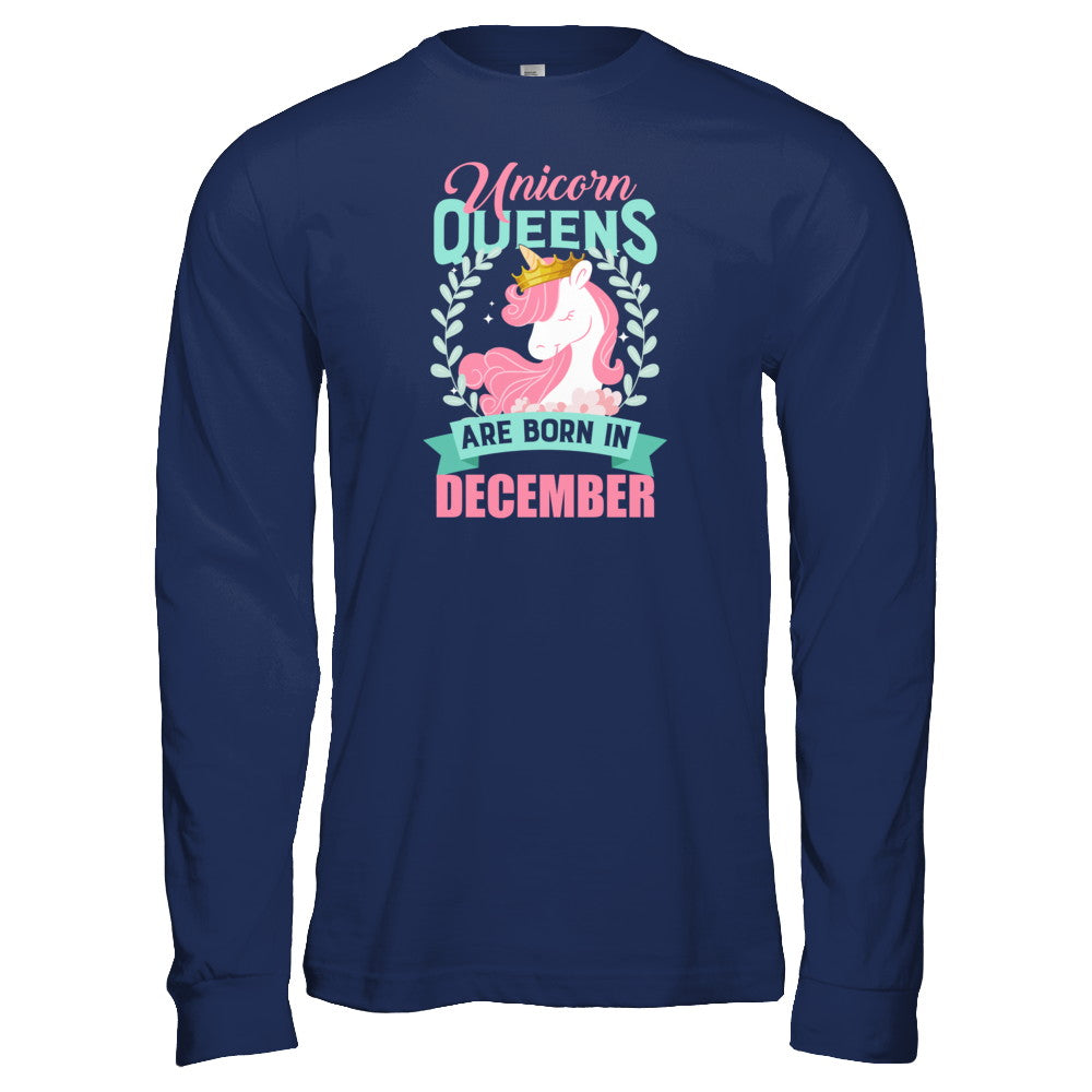 Unicorn Queens Are Born In December Birthday Gift T-Shirt & Tank Top | Teecentury.com