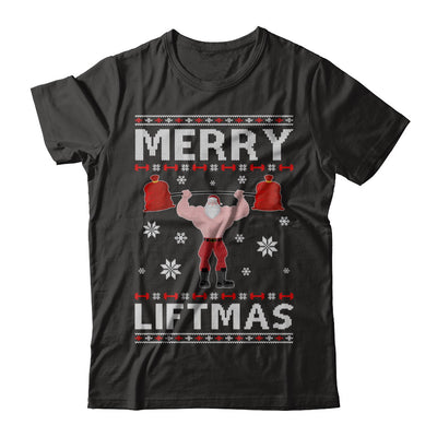 Christmas Merry Liftmas Santa Fitness Gym Ugly Sweater T-Shirt & Sweatshirt | Teecentury.com