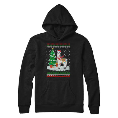 Xmas Alpaca Llama Santa Hat Ugly Christmas Sweater T-Shirt & Sweatshirt | Teecentury.com