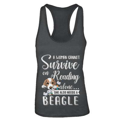 A Woman Cannot Survive On Reading Alone Beagle T-Shirt & Tank Top | Teecentury.com