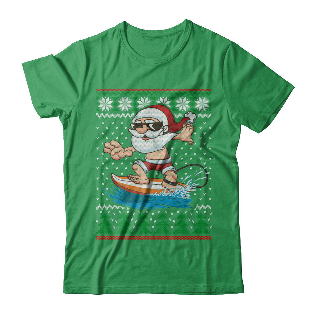 Santa Surfing Hawaiian Summer Christmas Ugly Sweater T-Shirt & Sweatshirt | Teecentury.com