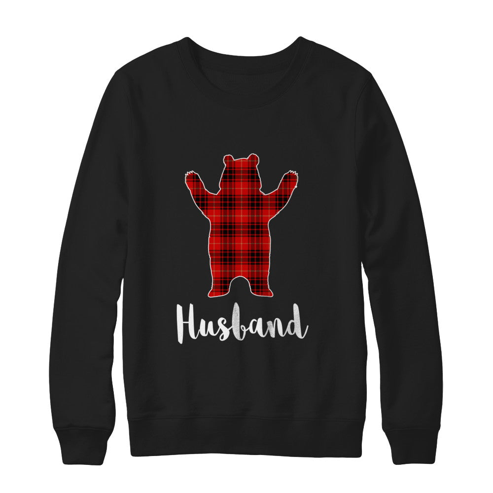 Red Husband Bear Buffalo Plaid Family Christmas Pajamas T-Shirt & Sweatshirt | Teecentury.com