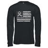 Gray Ribbon Brain Cancer Awareness US Flag T-Shirt & Hoodie | Teecentury.com