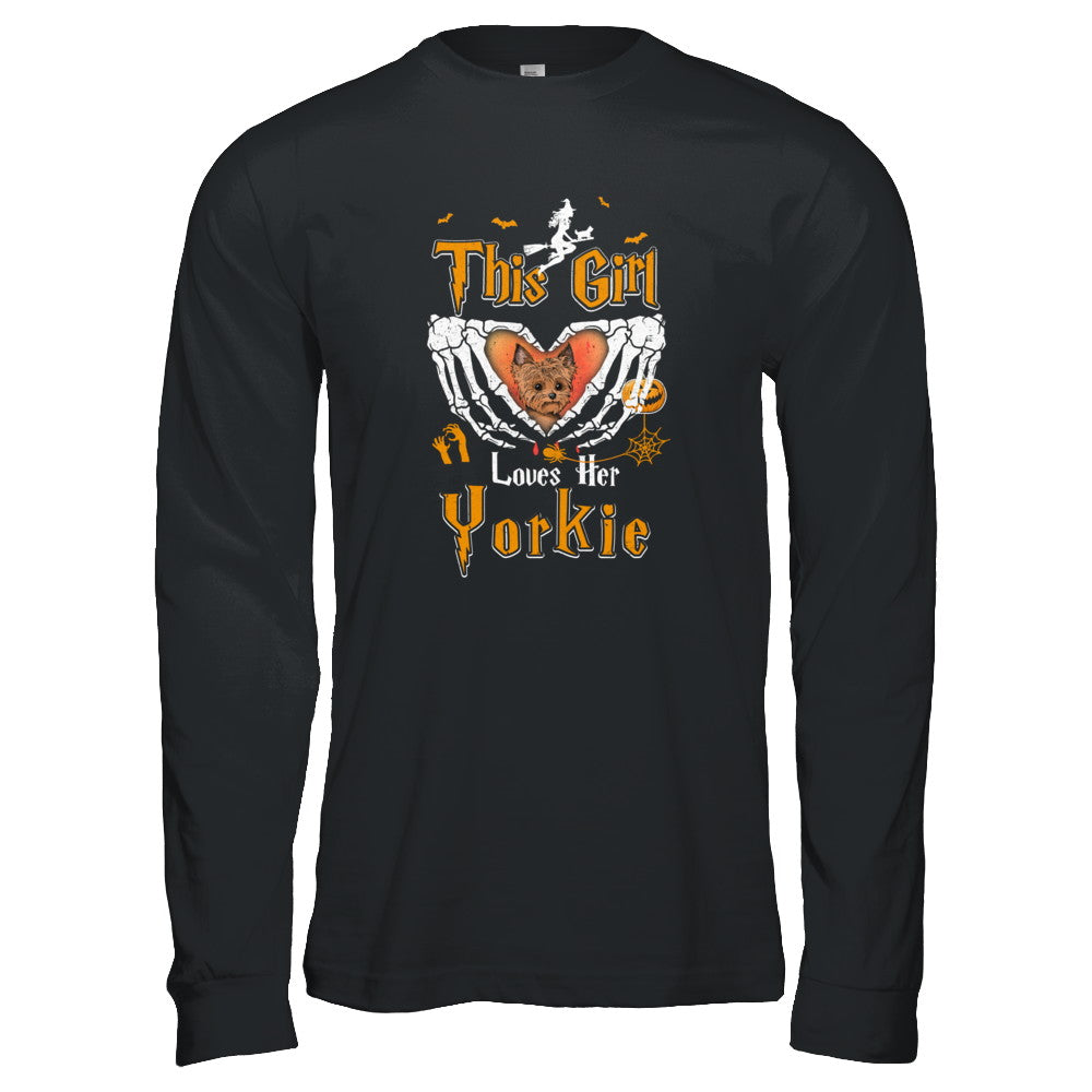 This Girl Love Her Dog Yorkie Halloween T-Shirt & Tank Top | Teecentury.com