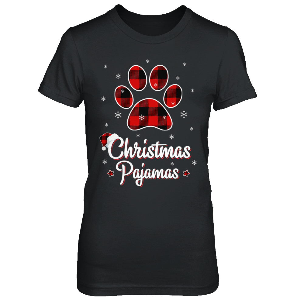 Buffalo Plaid Christmas Pajamas Dog Cat Hat Santa T-Shirt & Sweatshirt | Teecentury.com