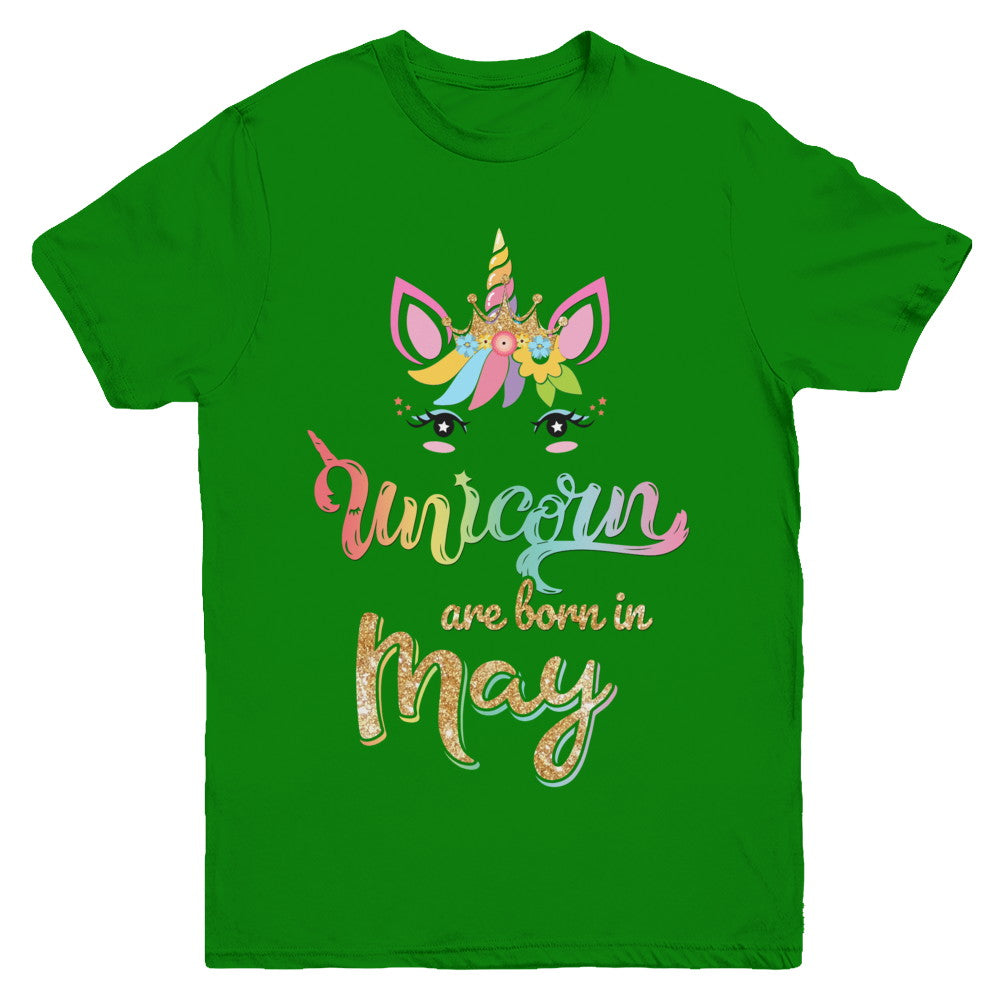 Cute Unicorns Are Born In May Birthday Gift Youth Youth Shirt | Teecentury.com