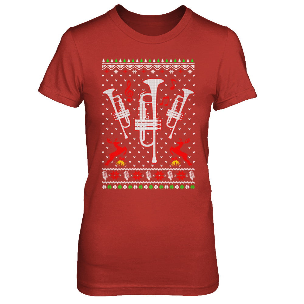 Santa Trumpet Ugly Christmas Sweater Gifts T-Shirt & Sweatshirt | Teecentury.com