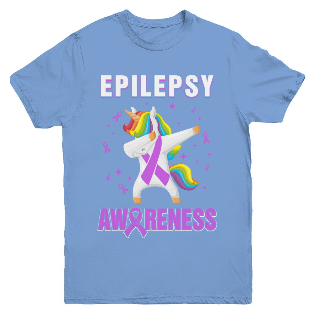 Inspirational Epilepsy Awareness Unicorn Support Youth Youth Shirt | Teecentury.com