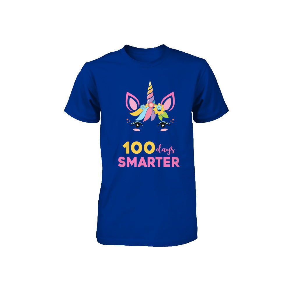 100 Days Smarter Of School Unicorn Girl Gifts Youth Youth Shirt | Teecentury.com