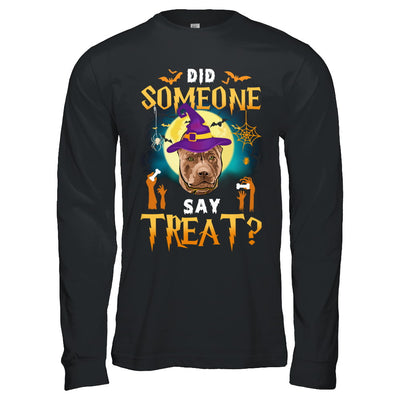 Did Someone Say Treat Pitbull Halloween Costume T-Shirt & Hoodie | Teecentury.com