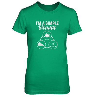 I'm A Simple Woman Coffee Pizza Hockey T-Shirt & Tank Top | Teecentury.com