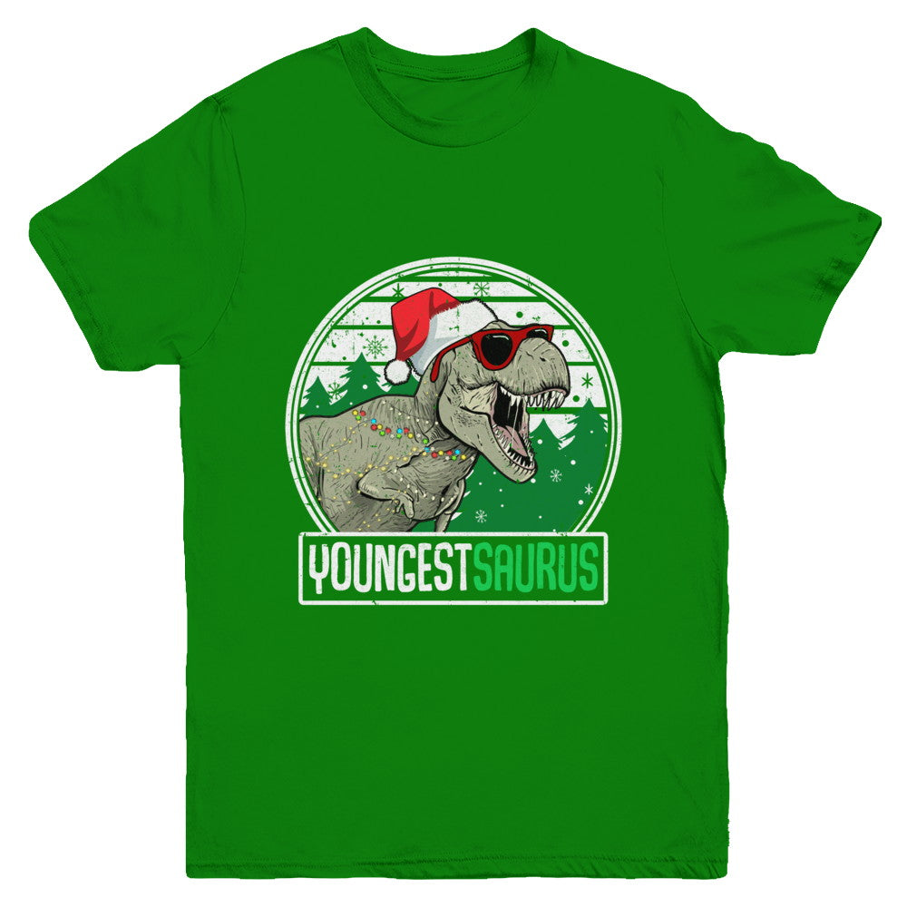 Youngestsaurus Youngest Dinosaur T-Rex Family Christmas Youth Youth Shirt | Teecentury.com