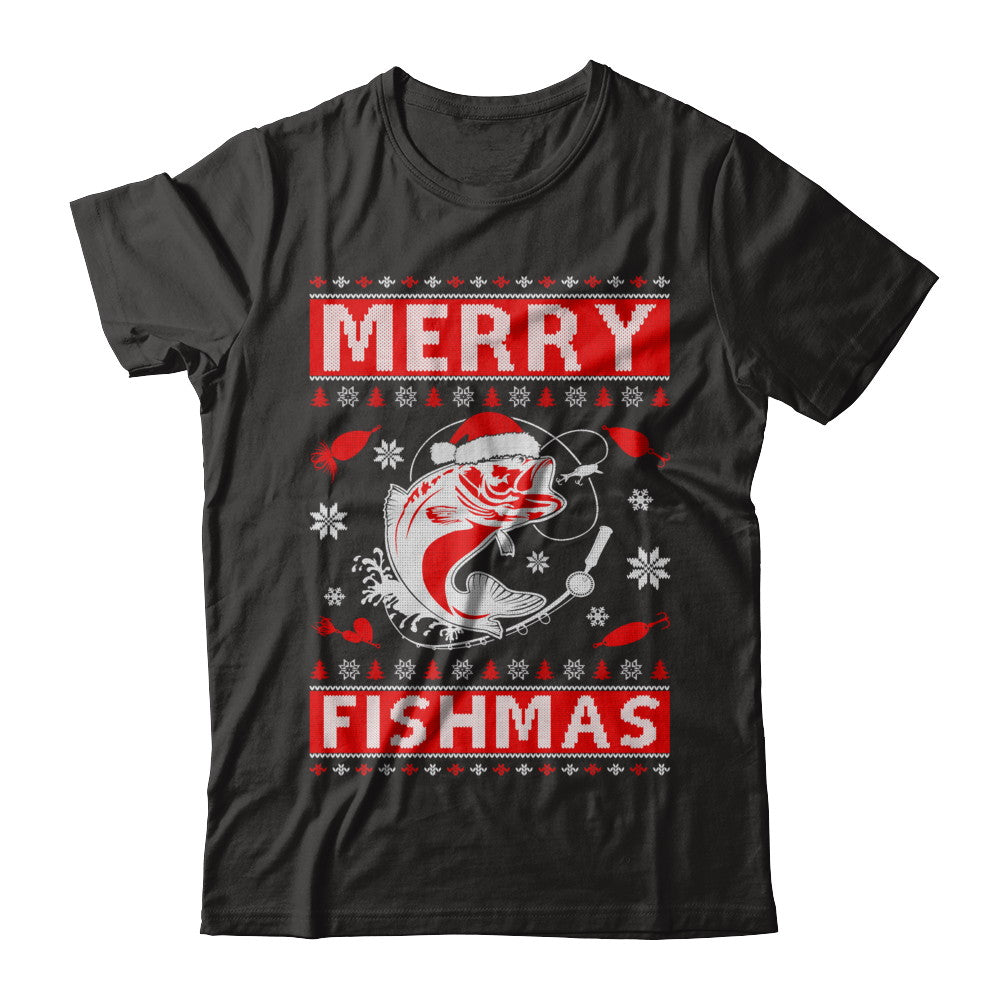 Merry Fishmas Fishing Fish Christmas Sweater T-Shirt & Sweatshirt | Teecentury.com