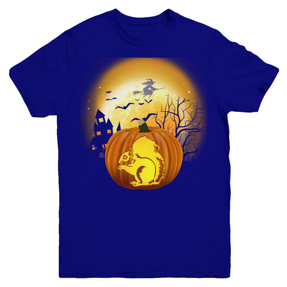 Pumpkin Squirrel Halloween Human Costume Youth Youth Shirt | Teecentury.com
