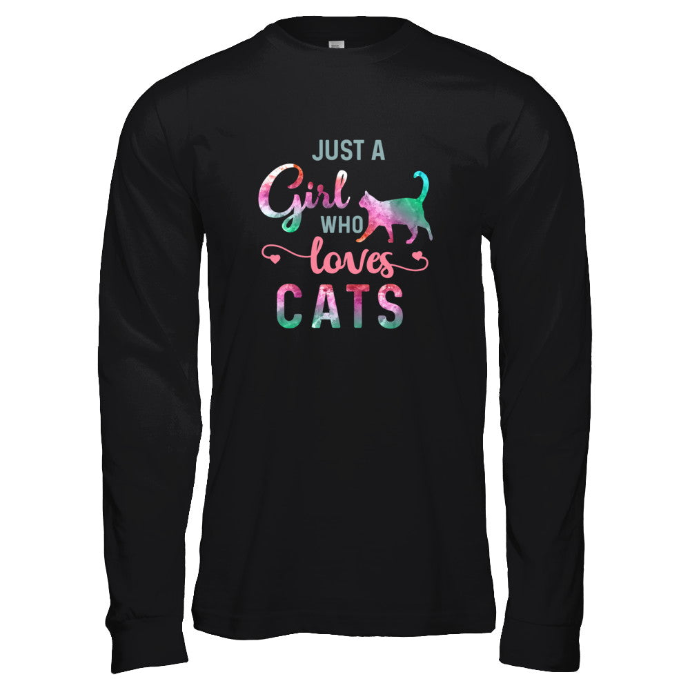 Just A Girl Who Loves Cats Cat Lover T-Shirt & Tank Top | Teecentury.com