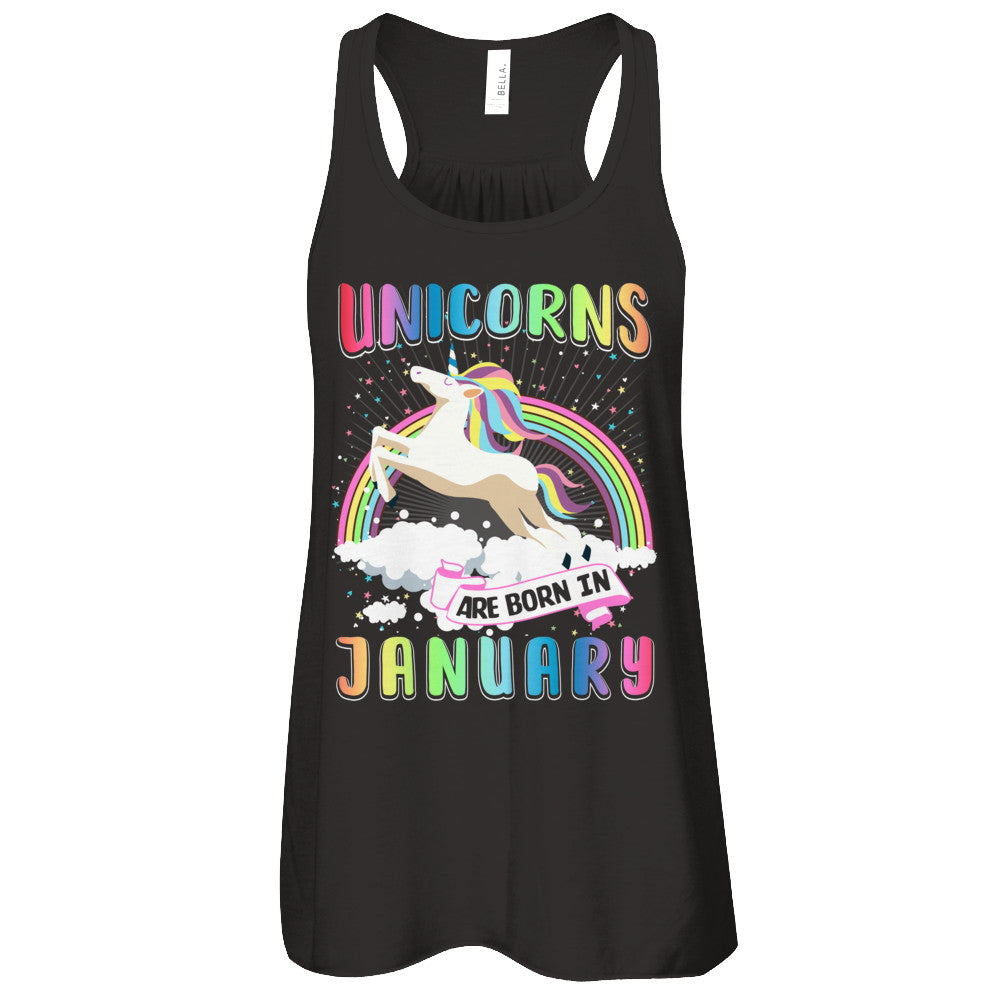 Unicorns Are Born In January Colorful Fun Birthday T-Shirt & Tank Top | Teecentury.com