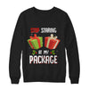 Stop Staring At My Package Funny Christmas T-Shirt & Sweatshirt | Teecentury.com