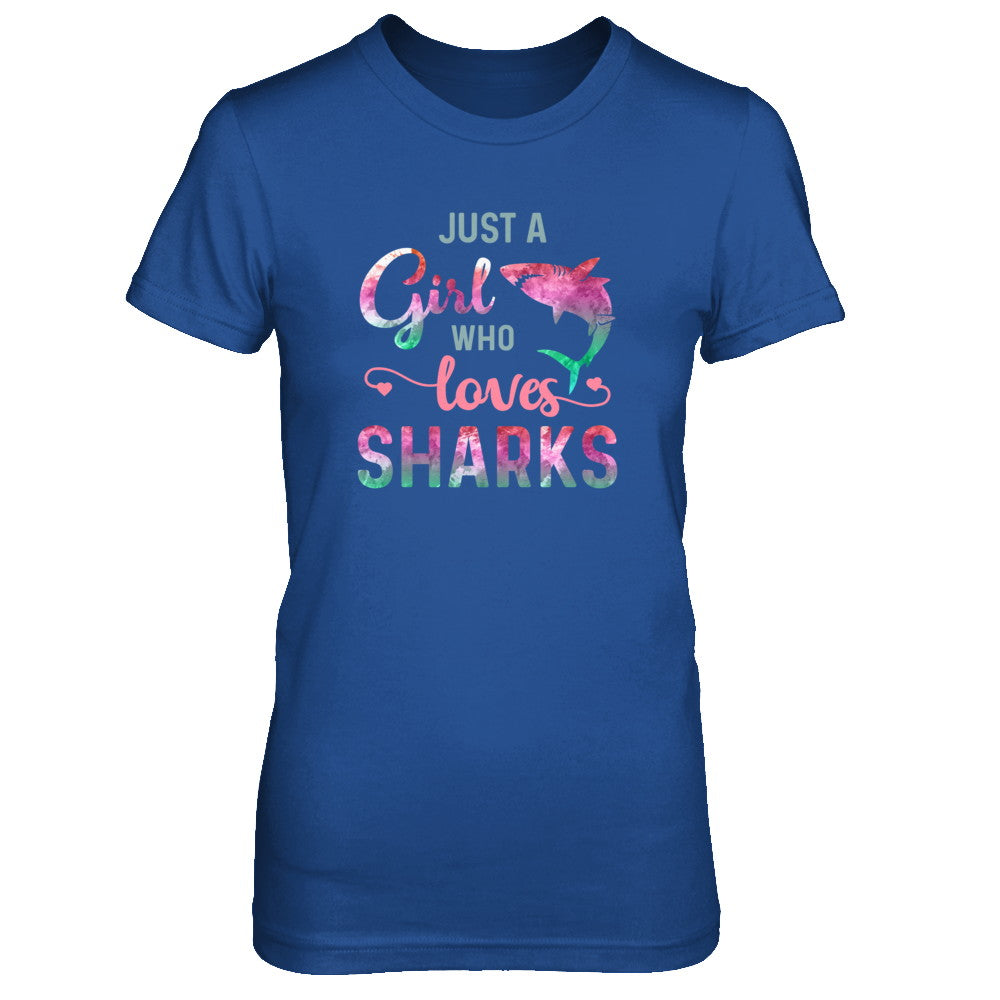 Just A Girl Who Loves Sharks Shark Lover T-Shirt & Tank Top | Teecentury.com