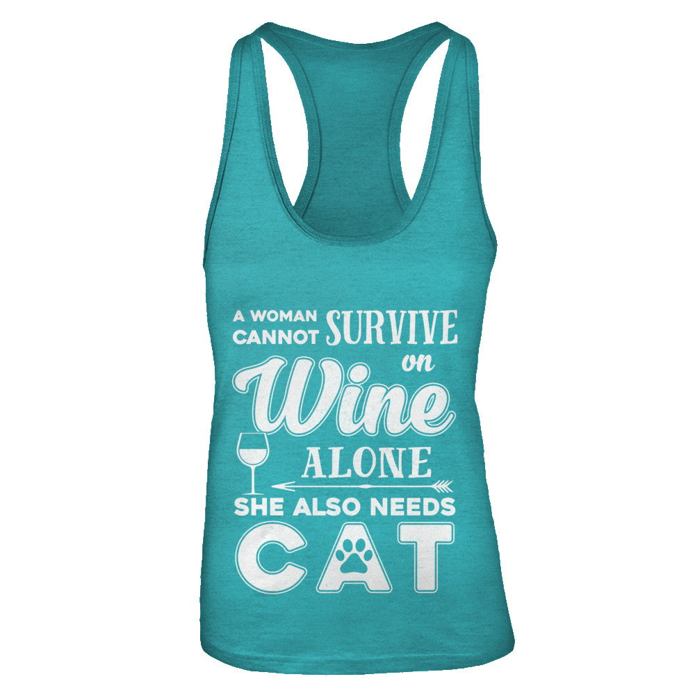 A Woman Cannot Survive On Wine Alone Need Dog T-Shirt & Tank Top | Teecentury.com