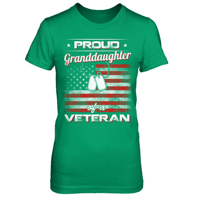Proud Granddaughter Of A Veteran T-Shirt & Hoodie | Teecentury.com